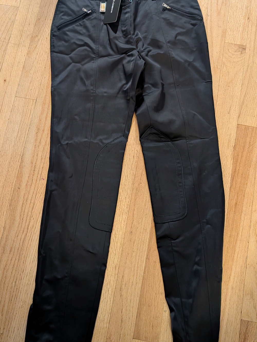 Dolce & Gabbana Women's Nylon Wool Mix Black Riding/Equestrian look Pants - New